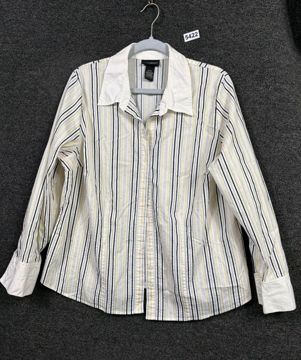 Lane Bryant Button Up Shirt Womens Size 18/20 Stripes Multicolor Collared